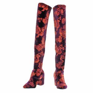 Lust For Life "Andie" Floral Velvet Boots - Size 7